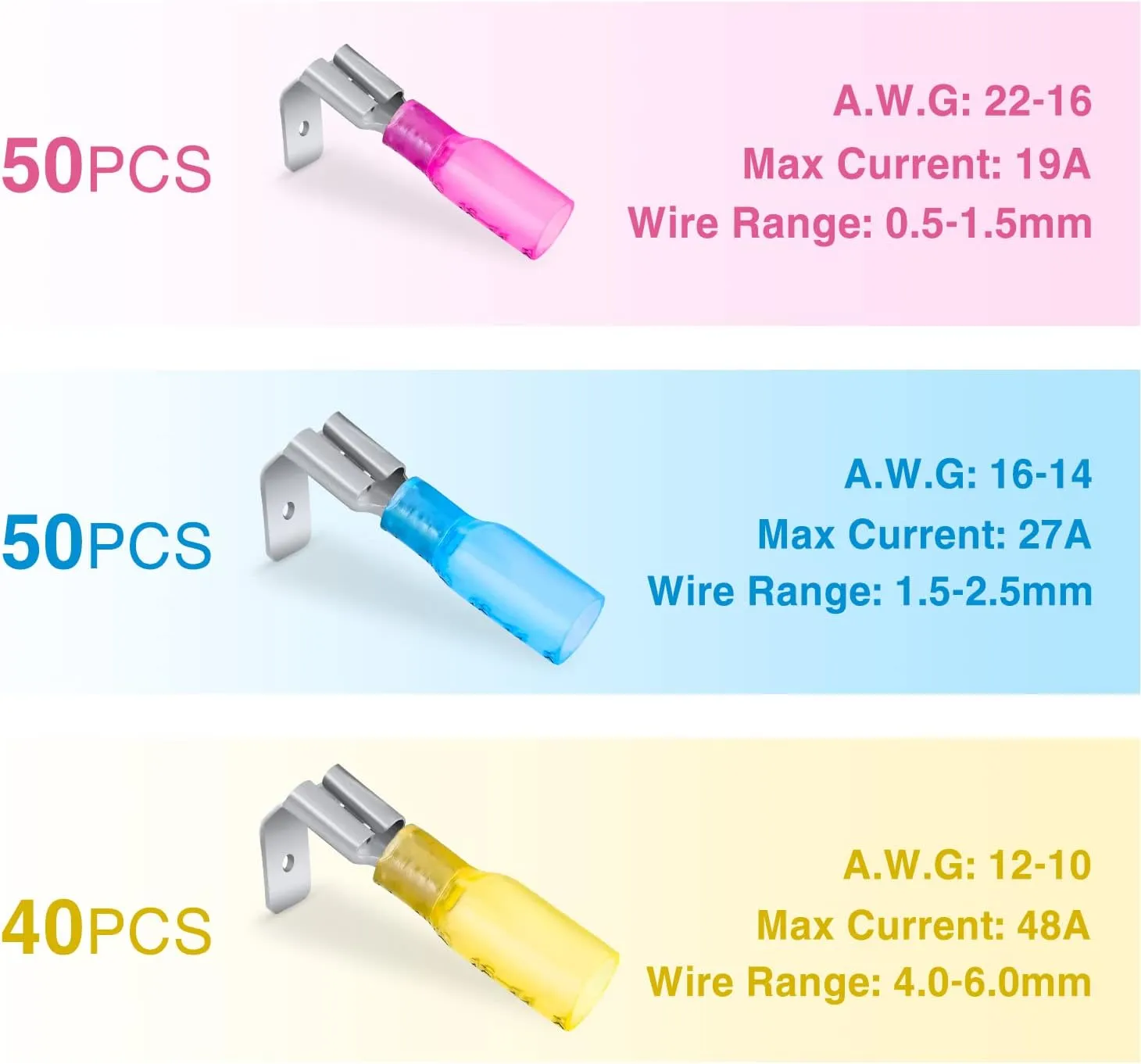 140Pcs Heat Shrink Wire Connectors