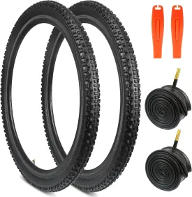 2 Pack 26/27.5/29 Bike Tire,26X2.1/27.5X2.1/ 29X2.1 Mountain Bike Tire, MTB Tyre, with/Without Inner Tubes, Lightweight Folding Bead Replacement Tyre for 26/27.5/29 Inch Mountain Bicycles