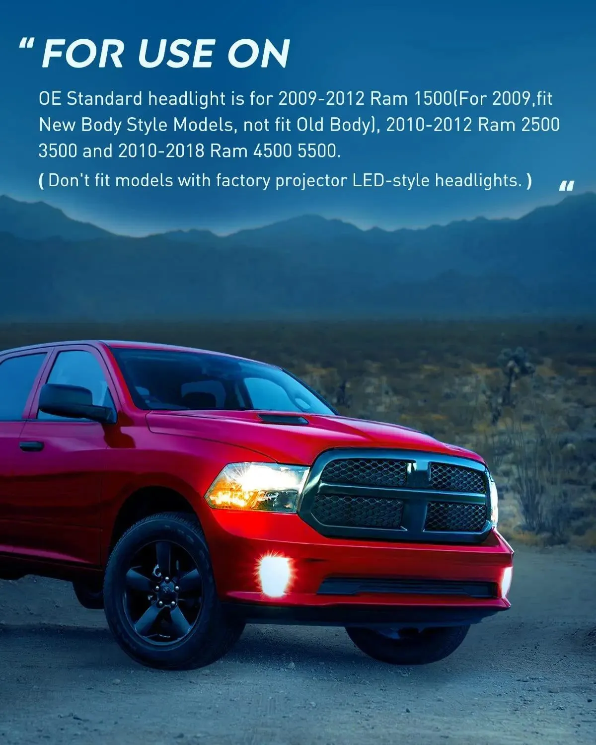 2009-2018 Dodge Ram 1500 2500 3500 4500 5500 Headlight Assembly Black Case Clear Reflector