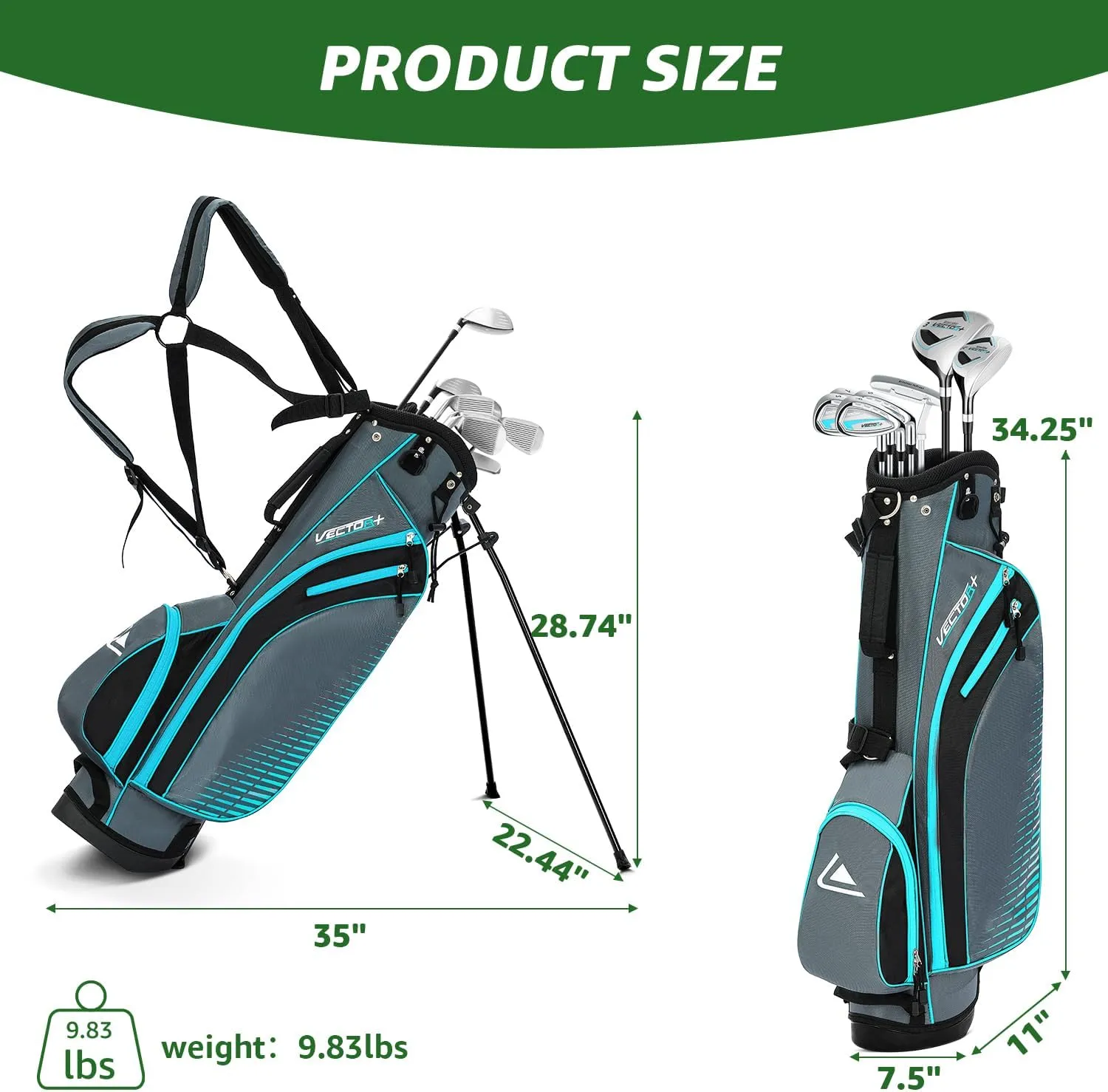 8 Pieces Complete Golf Club Set  Full Set with Bag, Fairway Wood, Hybrid, Irons, Putter  Lightweight, Beginner Friendly, Premium Quality, Distance & Accuracy, Easy to Use for Men & Women