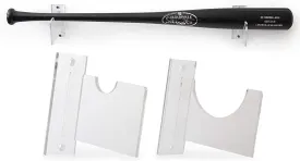 Baseball Bat Wall Mount Display - Horizontal Hanging Rack & Organizer | Sturdy Acrylic Bat Holder | Decorative Clear Sports Gear Wall Hanger Storage for Home, Living Room