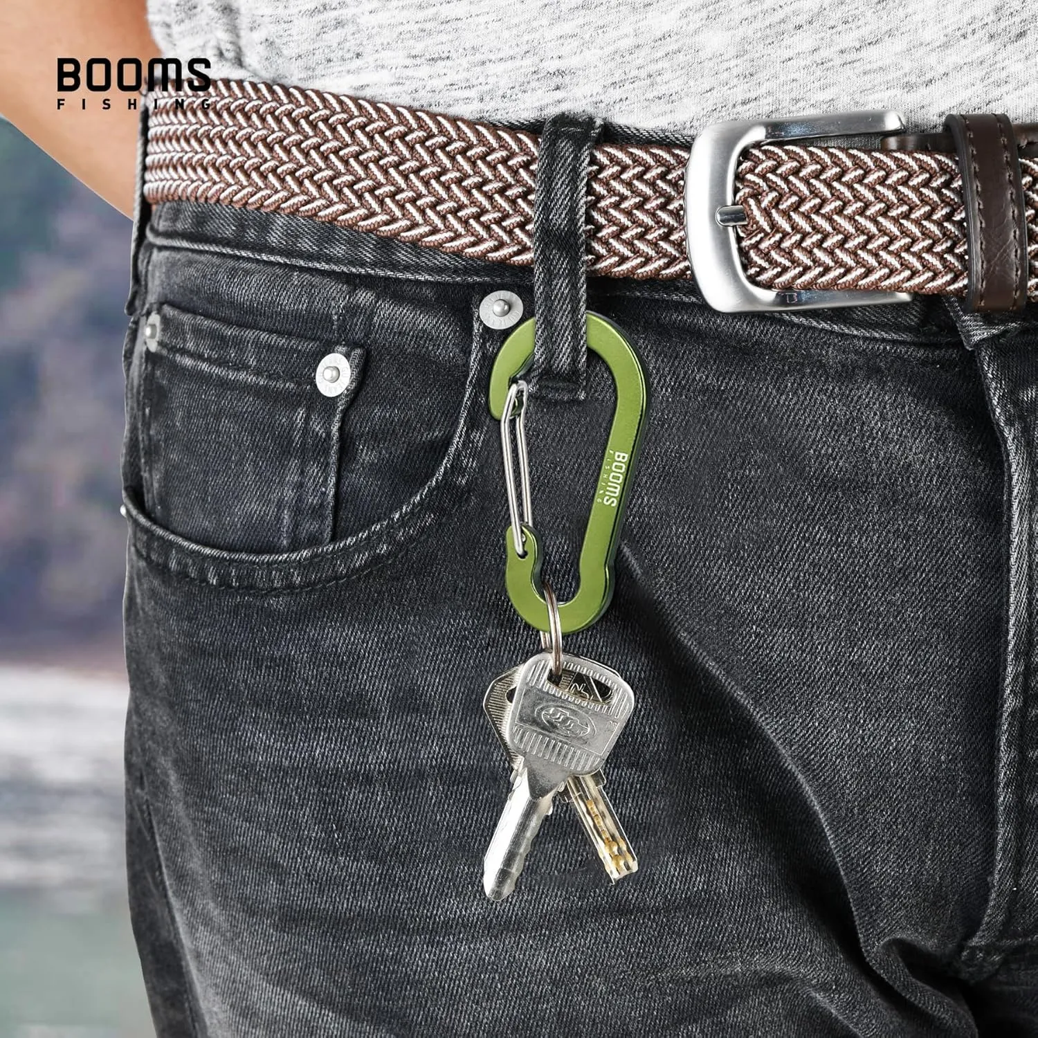 Booms Fishing CC5 Multi-Use Carabiner Clips, 10 Pack 2.7" Small Caribeener Clips, Mini Keychain Aluminum Caribeaner Clip