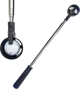 Compact Golf Ball Retriever  9ft Stainless Steel Telescopic Picker with Carry Bag