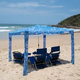 CoolCabana Beach Shade Tent - Easy Setup, UPF 50  Protection, Large & Medium Sizes, Compact & Wind Resistant - Beach Cabana for The Whole Family - Byron Blue, Large