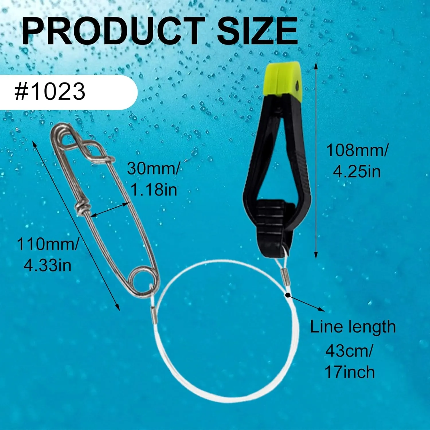 Downrigger Line Release Clips, 18-Inch Leader with Snap, Weight Release Clips for Planer Board Downrigger Trolling Offshore Fishing
