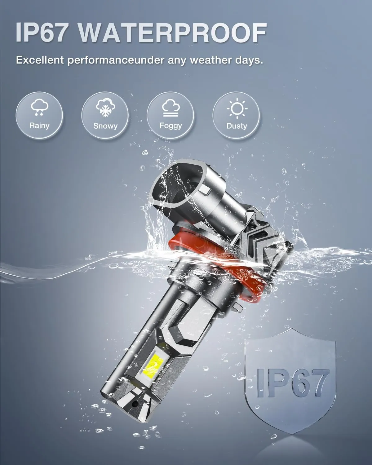 H11/H9/H8 LED Headlight Bulbs E4S Series 80W 20000LM 6500K IP67 | 2 BULBS