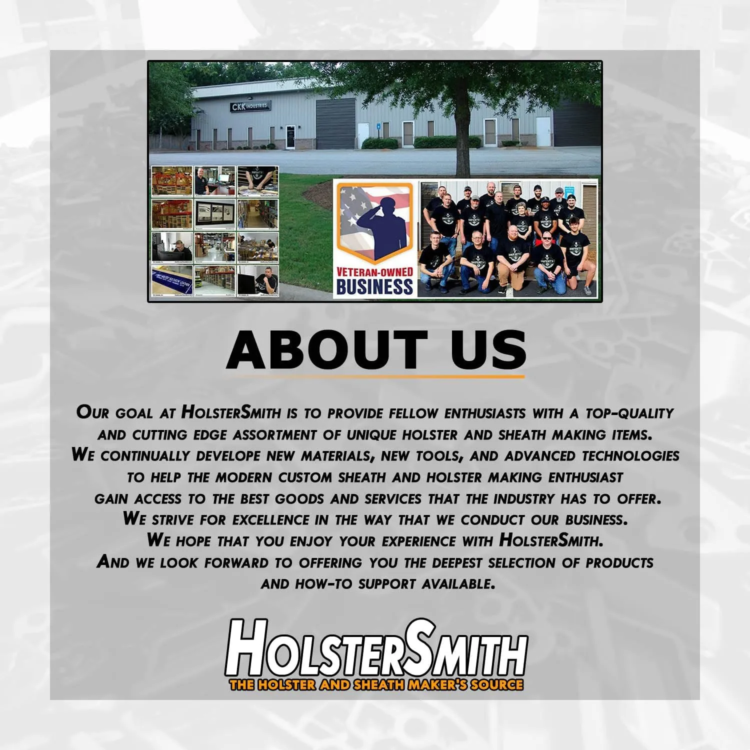 HolsterSmith Universal Metal Belt Clip for Holster Making - (Model 5) - (3-Hole) - (Tactical Black) - (w/SPTHA Mounting Hardware) - (1 Pack)