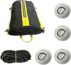 Inflatable Paddle Boards Dinghy Inflatable Boat D Ring Pad Mesh Deck Bag for Boat Canoe Rafting Stand Up Paddle Board Deck Pocket Storage Bag Vacation Must Haves (Color : White Full Set)