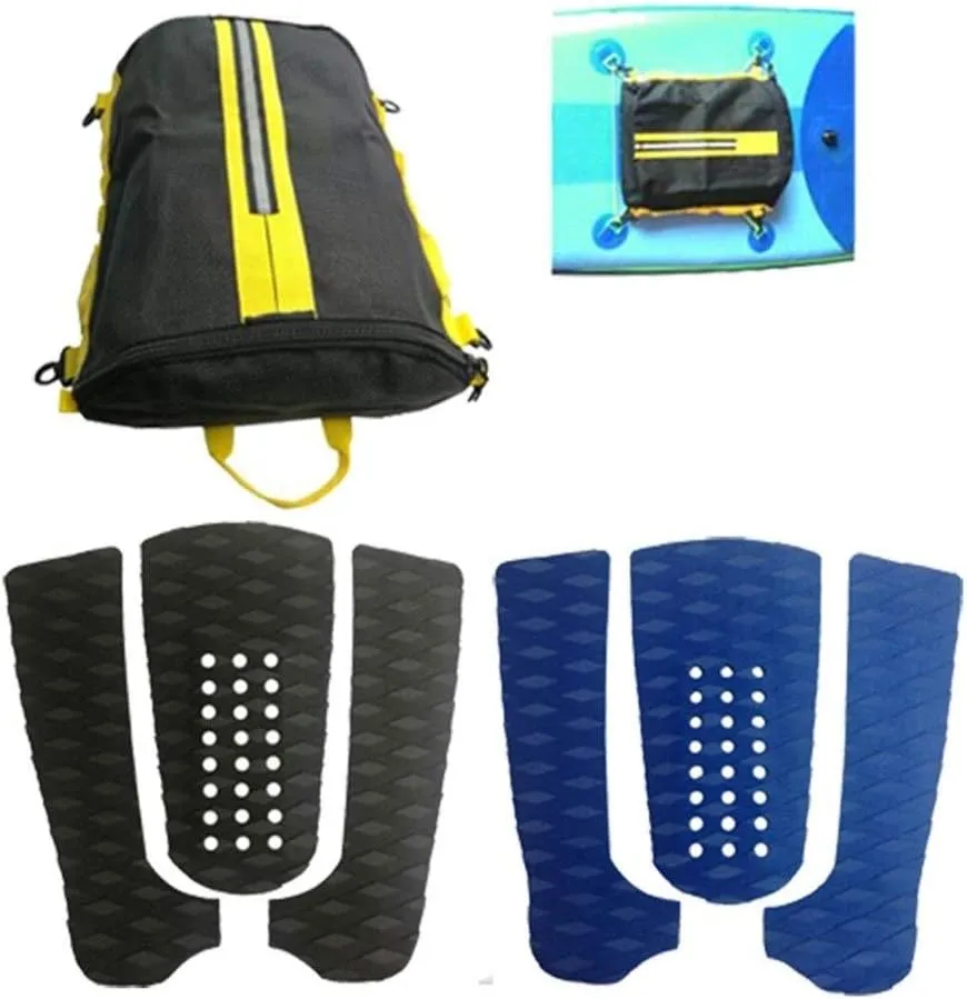 Inflatable Paddle Boards Quick Dry Mesh Deck Bag Stand Up Paddle Board Deck Pocket Storage Bag Pad Paddle Board EVA Foam Deck Traction Pad Vacation Must Haves (Color : Black Pad)