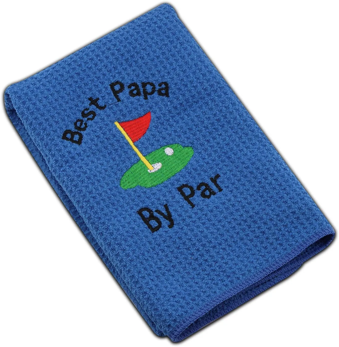 JXGZSO Dad Golf Towel Embroidered Golf Towel Gift Golf Father Gift Embroidered Golf Towel with Clip (-Best papa by par)