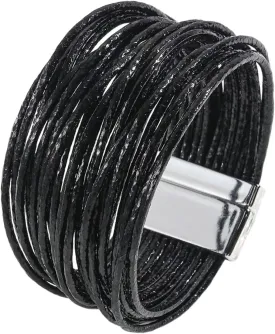 KunBead Leather Sparkly Wrap Bracelets for Women Handmade Braided Boho Multilayer Bracelet Wristband Cuff Bangle Boho Bohemian