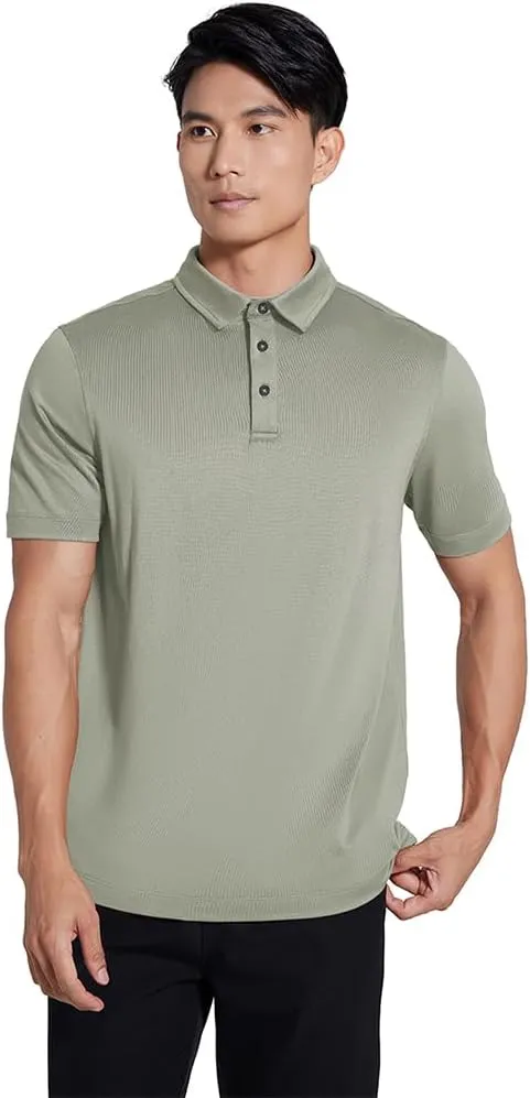 Men's Performance Golf Polo Shirt - Lightweight, Quick-Dry & Anti-Odor Stretch Fabric, UPF 50  Golf Tennis Casual Wear