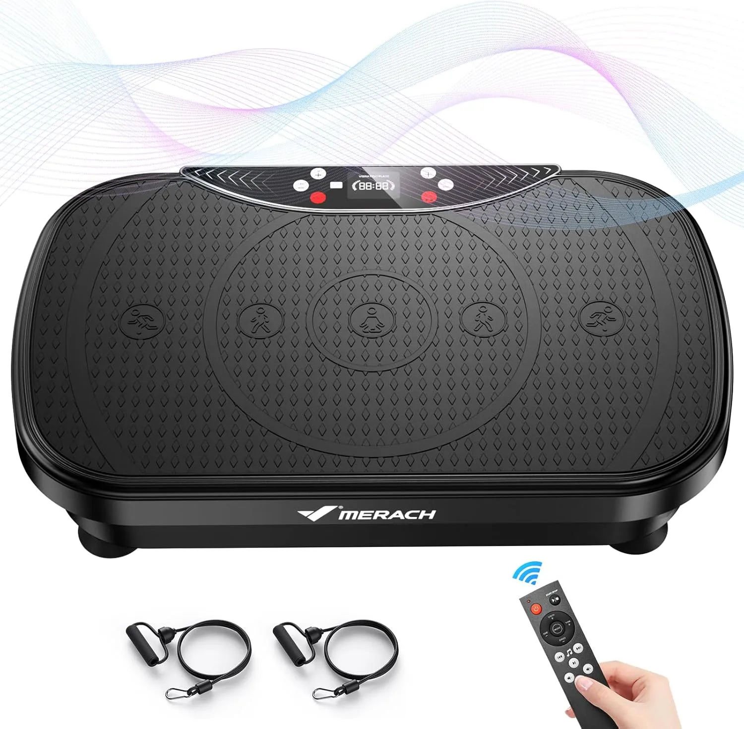 MERACH Vibration Plate Exercise Machine, Vibration Plate with Bluetooth and LED Display, Vibrating Plate Exercise Machine for Women Men, Workout Equipment for Home