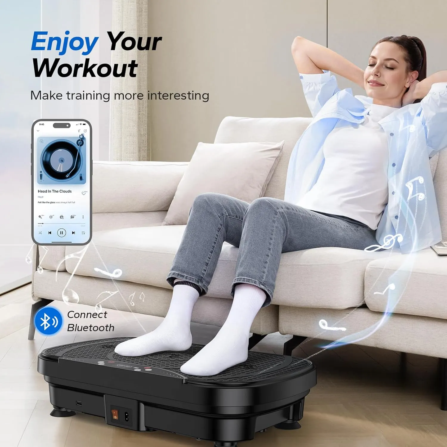 MERACH Vibration Plate Exercise Machine, Vibration Plate with Bluetooth and LED Display, Vibrating Plate Exercise Machine for Women Men, Workout Equipment for Home