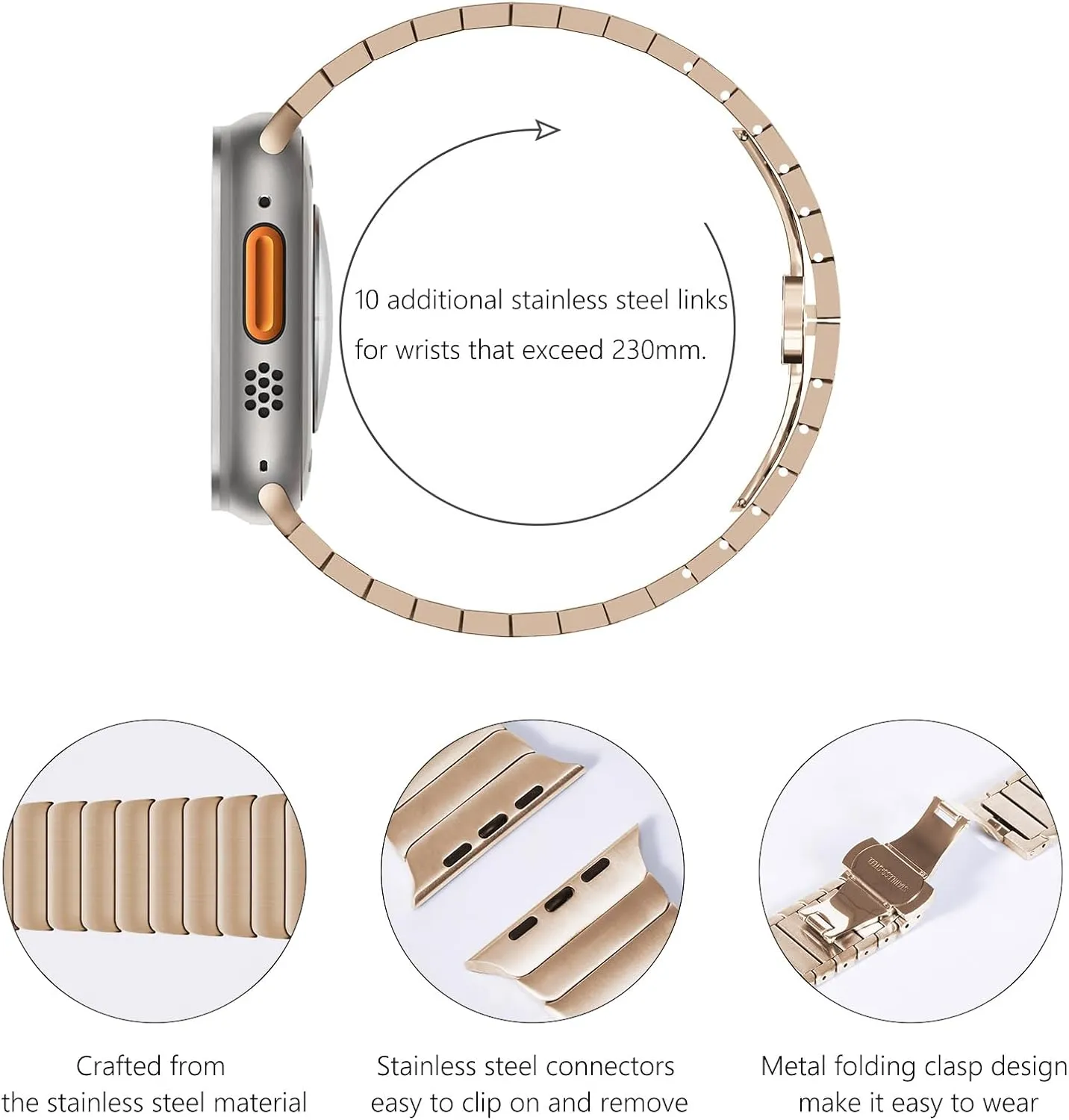 NewWays Link Bracelet Compatible with Apple Watch Band