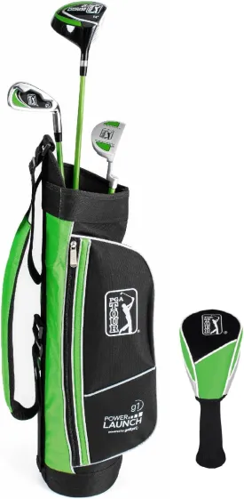 PGA TOUR Youth Golf Club Set  Ages 3-5 (36-41) and 5-8 (41 - 4'8") Right and Left Handed Beginner Junior Golf Clubs with Lightweight Golf Bag, Mallet Putter, Driver by Golfgen