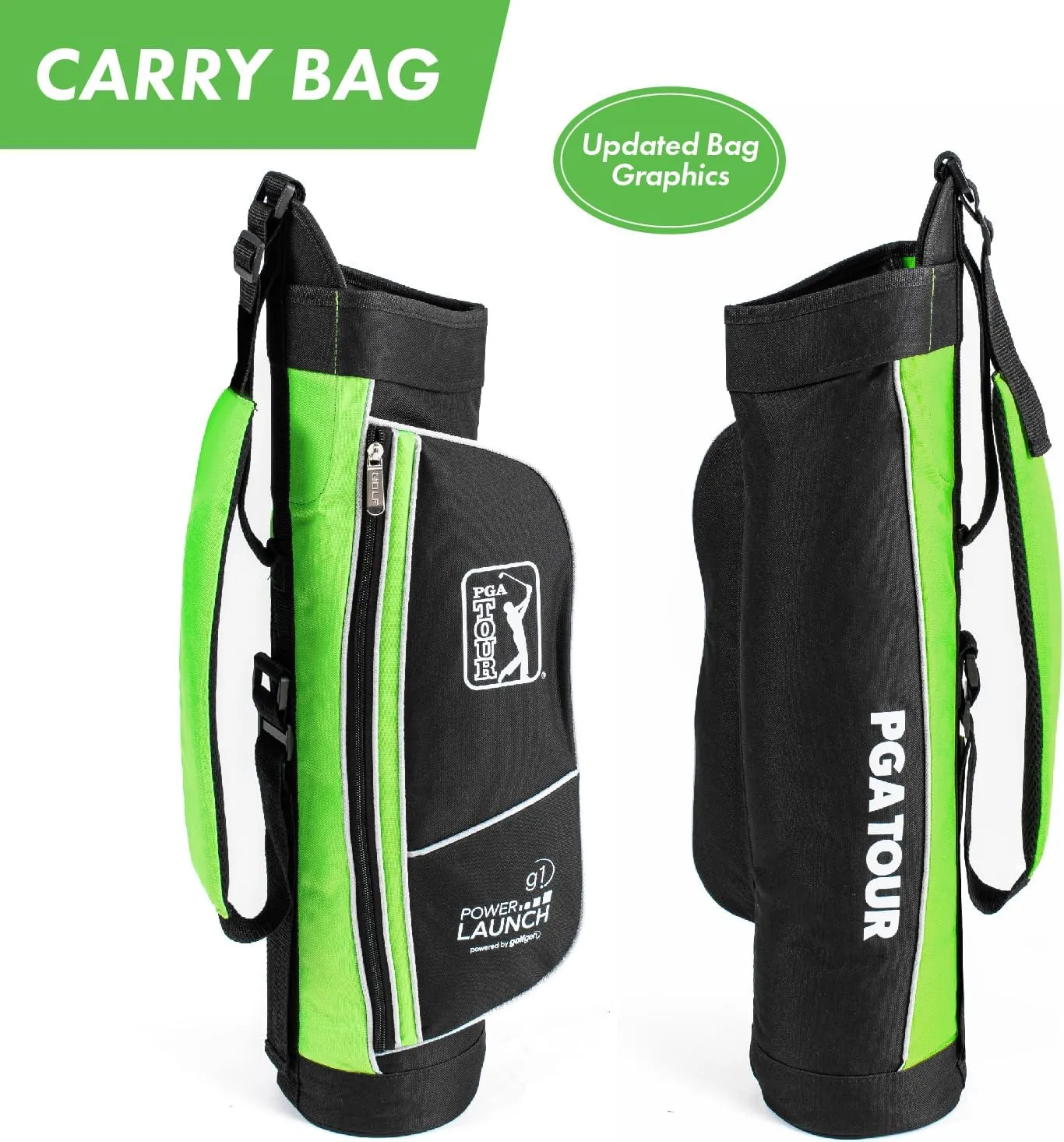 PGA TOUR Youth Golf Club Set  Ages 3-5 (36-41) and 5-8 (41 - 4'8") Right and Left Handed Beginner Junior Golf Clubs with Lightweight Golf Bag, Mallet Putter, Driver by Golfgen