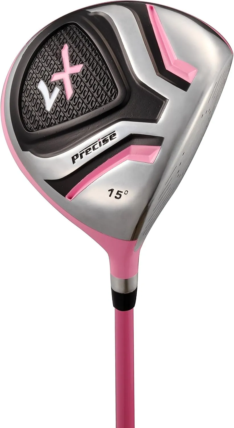 Precise X7 Kids Golf Clubs Set for Ages 3-5, 6-8, 9-12 | Right/Left Hand Girls & Boys Golf Clubs with Lightweight Graphite Shafts, Hybrid & Stand Bag
