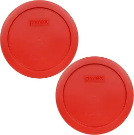 Pyrex 7201-PC 4-Cup Poppy Red Replacement Food Storage Plastic Lids - 2 Pack - Original Genuine Pyrex - Made In The USA