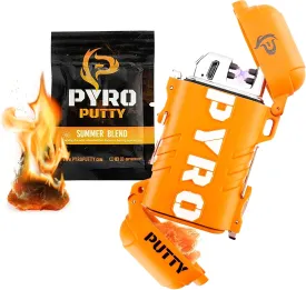 Pyro Putty Stow & Go ARC Electric Lighters Rechargeable: Fire Starter Survival Gear and Supplies, Windproof & Waterproof   1 Single Use Summer Putty