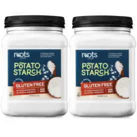 Roots Circle Gluten-Free Potato Starch | 2 Pack of 21oz Jars | No Preservatives or Artificial Ingredients | Kosher for Passover Thickener for Soups Stews, Gravies & Sauces