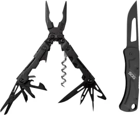 SOG PowerPint Mini Multi Tool - Utility Tool with 18 Lightweight Specialty Tools and SOG Centi II Folding Pocket Keychain Combo Set - Great Everyday Carry for Men or Women