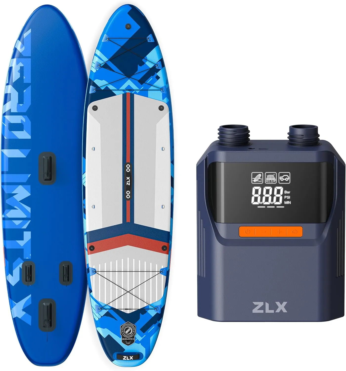 ZLX 11'635" Inflatable Stand Up Paddle Board with 50PSI Electric Paddle Board Pump